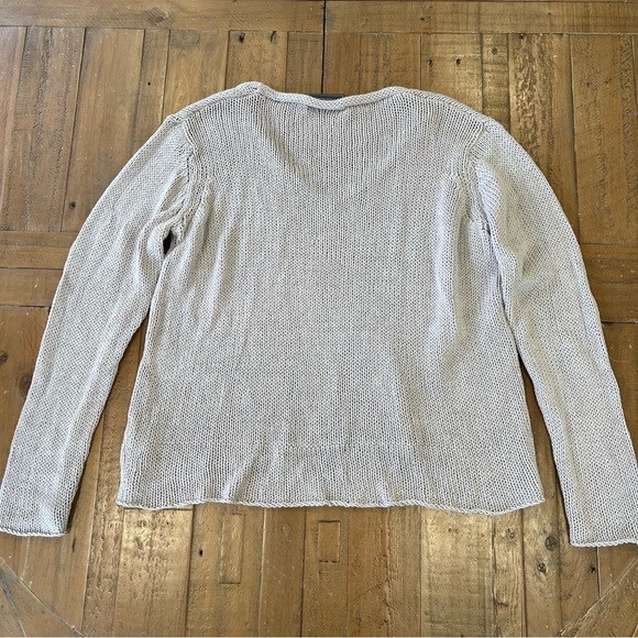 Wooden Ships Maui Chunky Knit Cotton Sweater Small Medium V-neck Beach Boho - Picture 7 of 9